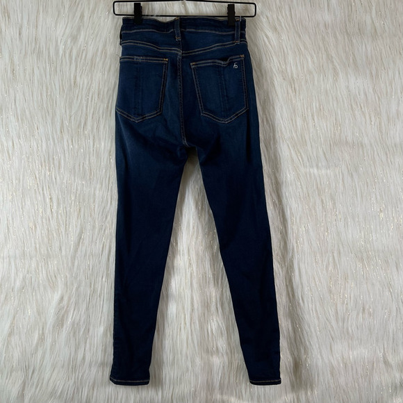 rag & bone Nina High Rise Ankle Skinny Jeans Dark Wash Blue Stretch Denim Sz 25 - Picture 5 of 11
